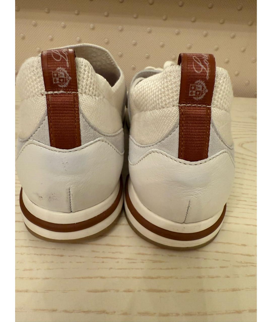 LORO PIANA Белые текстильные кроссовки, фото 3