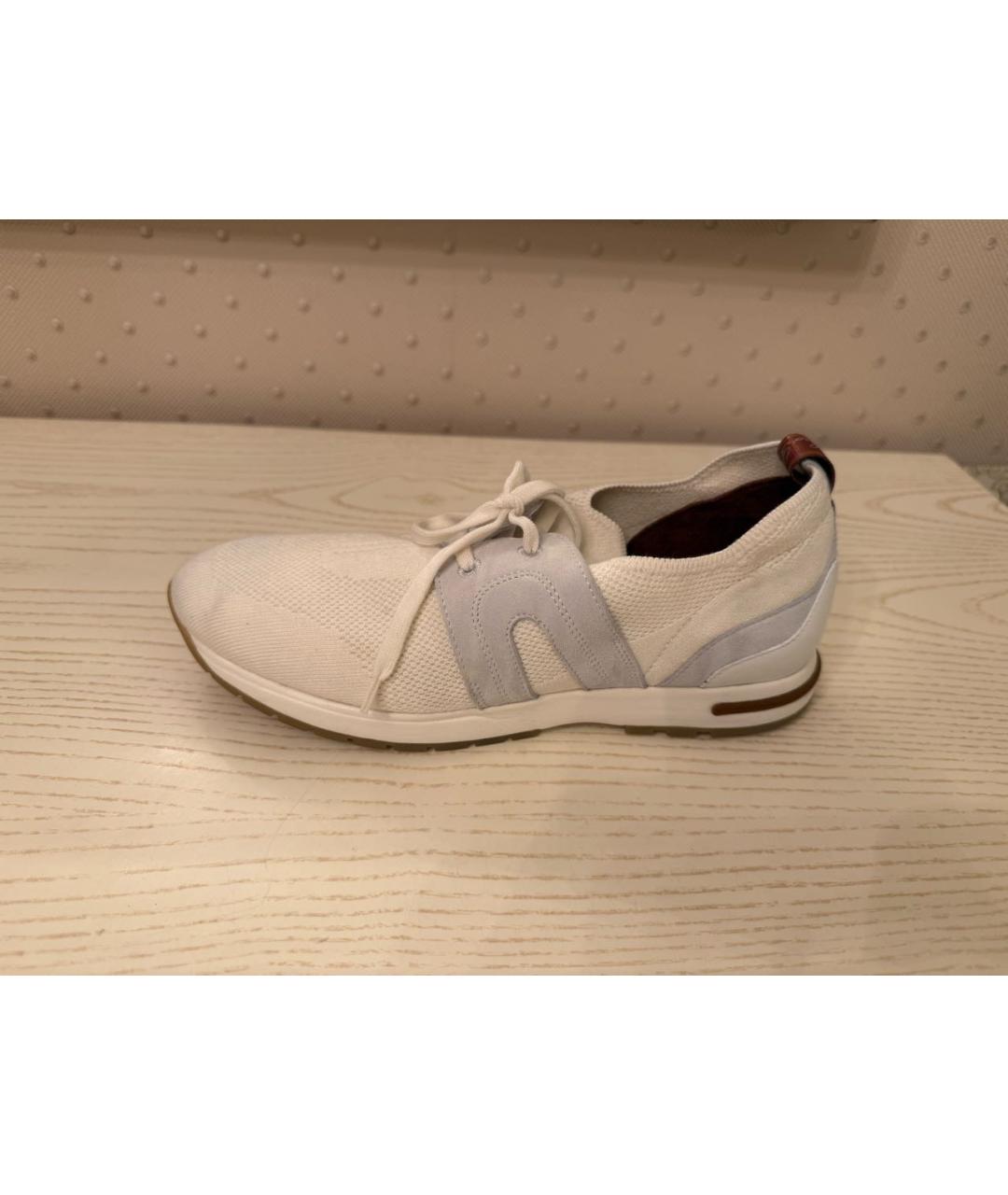 LORO PIANA Белые текстильные кроссовки, фото 9