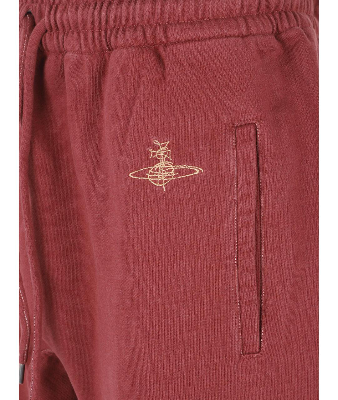 VIVIENNE WESTWOOD Красные хлопковые прямые брюки, фото 3