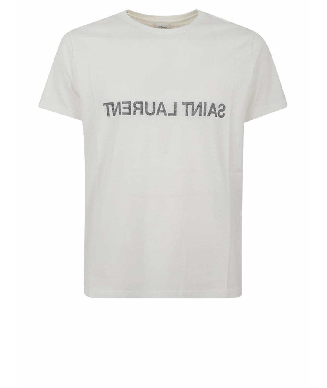 SAINT LAURENT Белая хлопковая футболка, фото 1