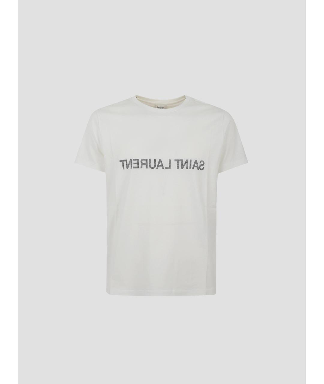 SAINT LAURENT Белая хлопковая футболка, фото 4