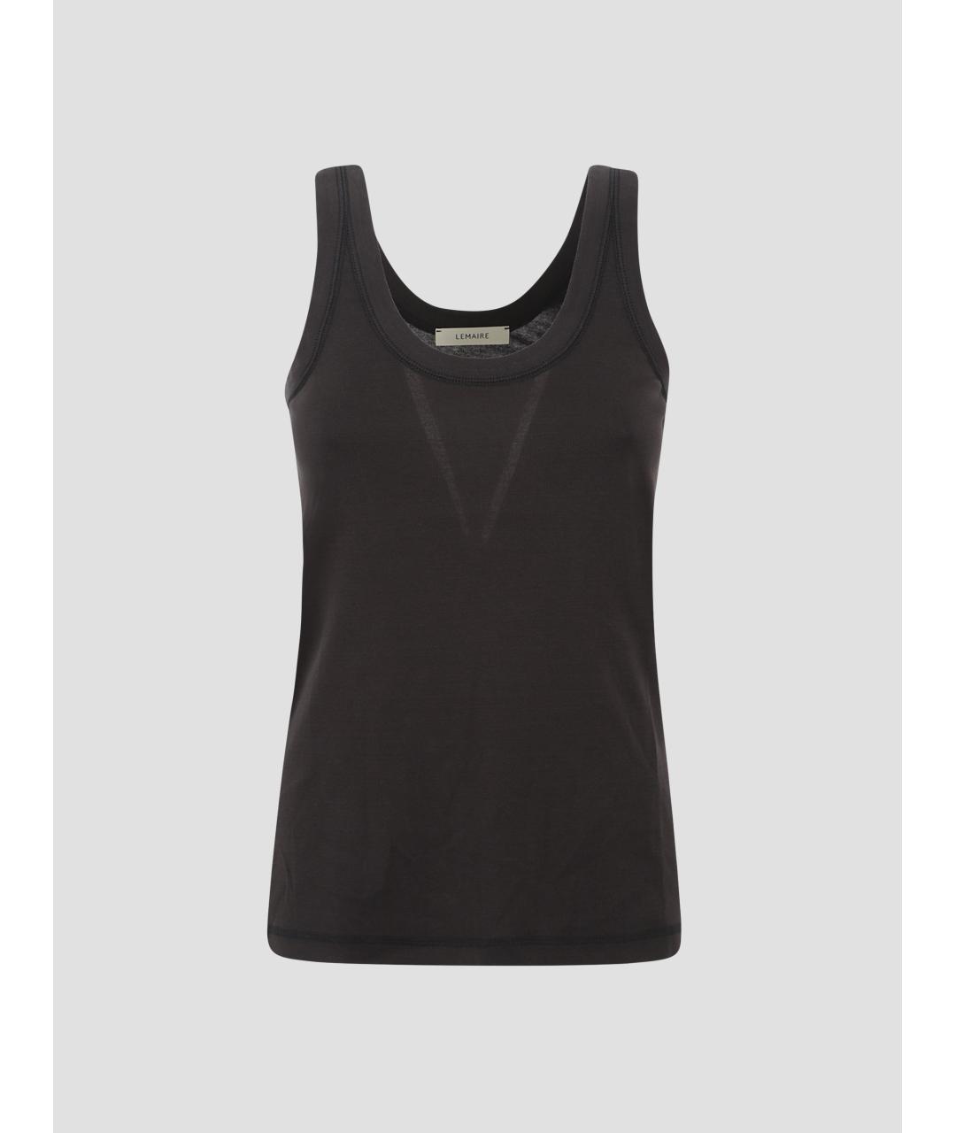 LEMAIRE Черная хлопковая майка, фото 4