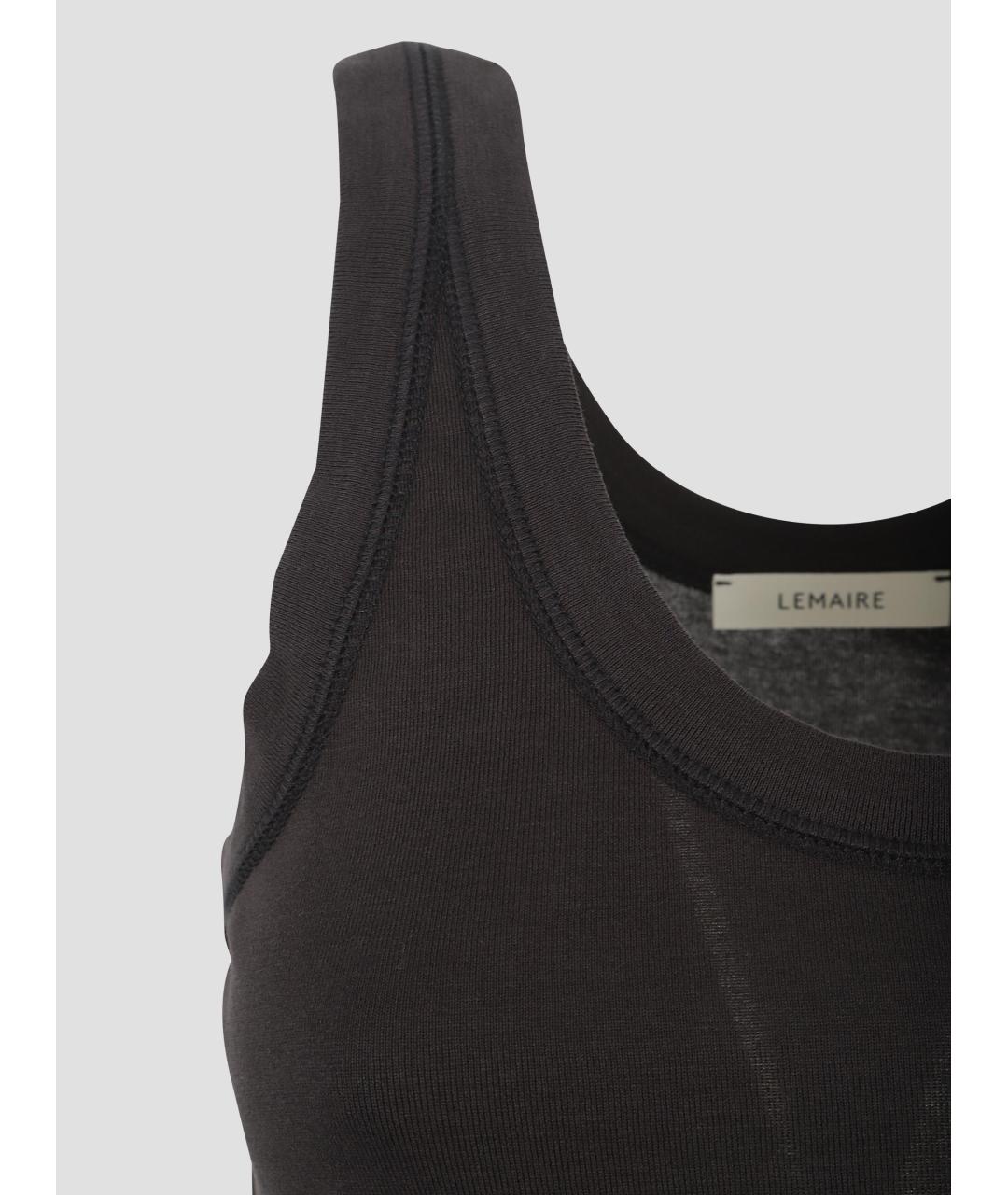LEMAIRE Черная хлопковая майка, фото 3