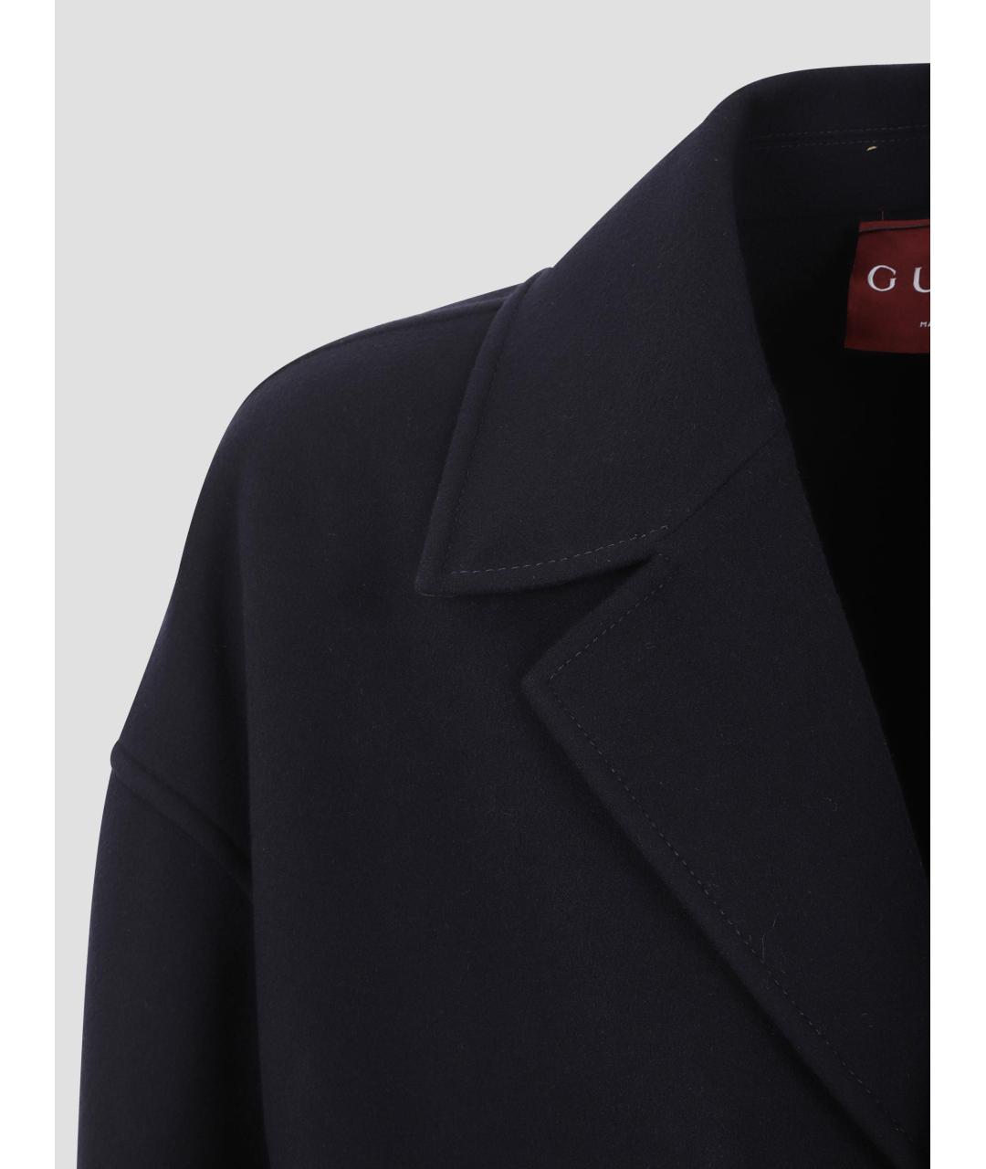 GUCCI Темно-синее шерстяное пальто, фото 3