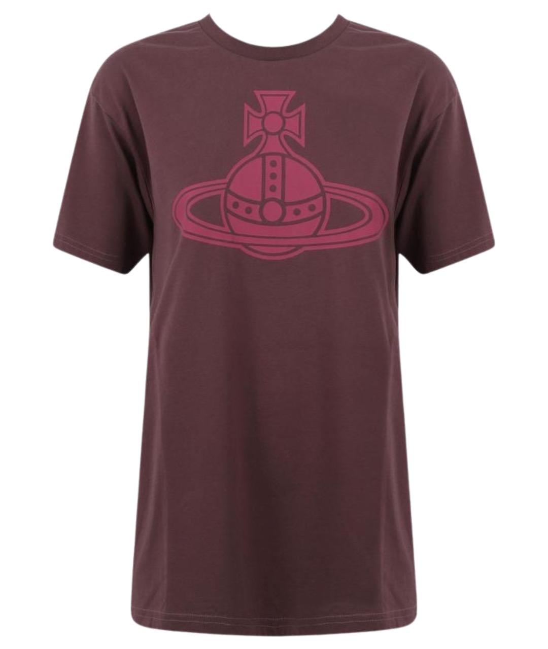VIVIENNE WESTWOOD Бордовая хлопковая футболка, фото 1