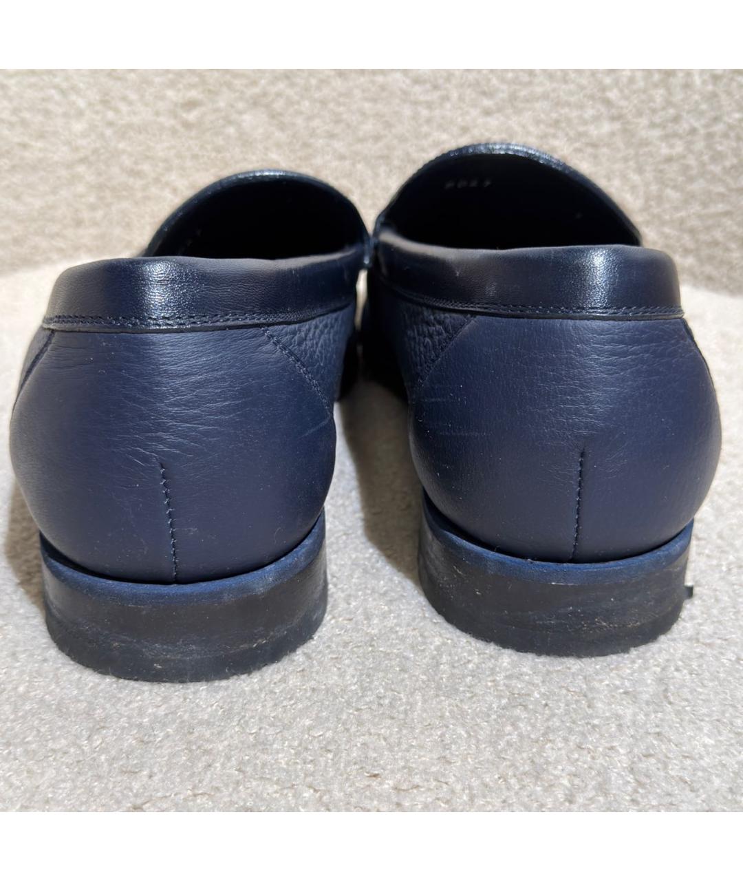 ZILLI Темно-синие кожаные мокасины, фото 4