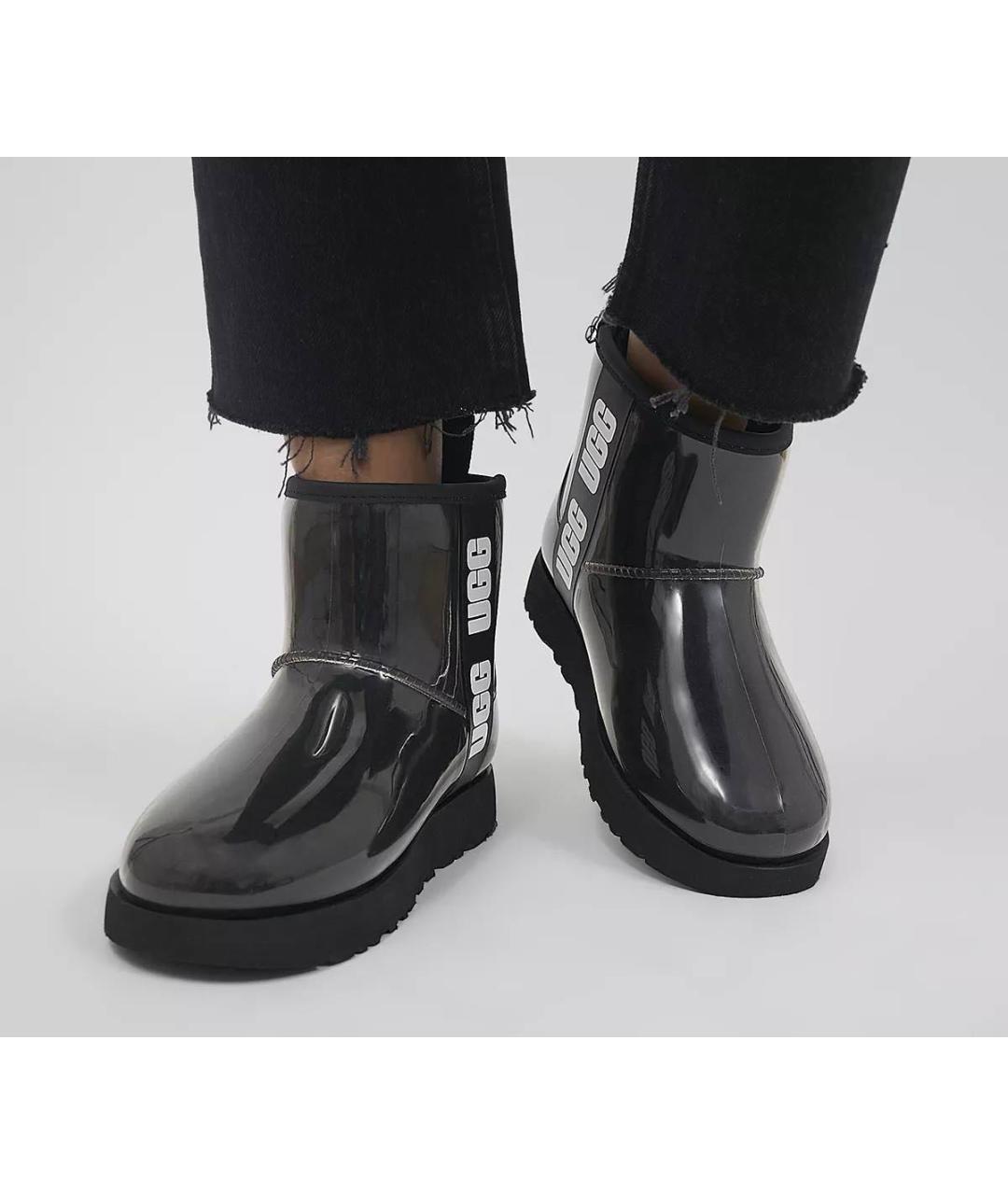 UGG AUSTRALIA Черные резиновые полусапоги, фото 3