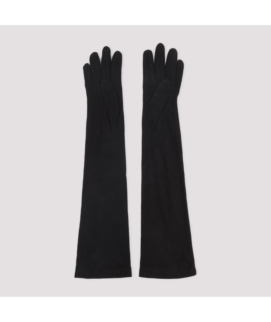 GIORGIO ARMANI Черные кожаные перчатки, фото 2