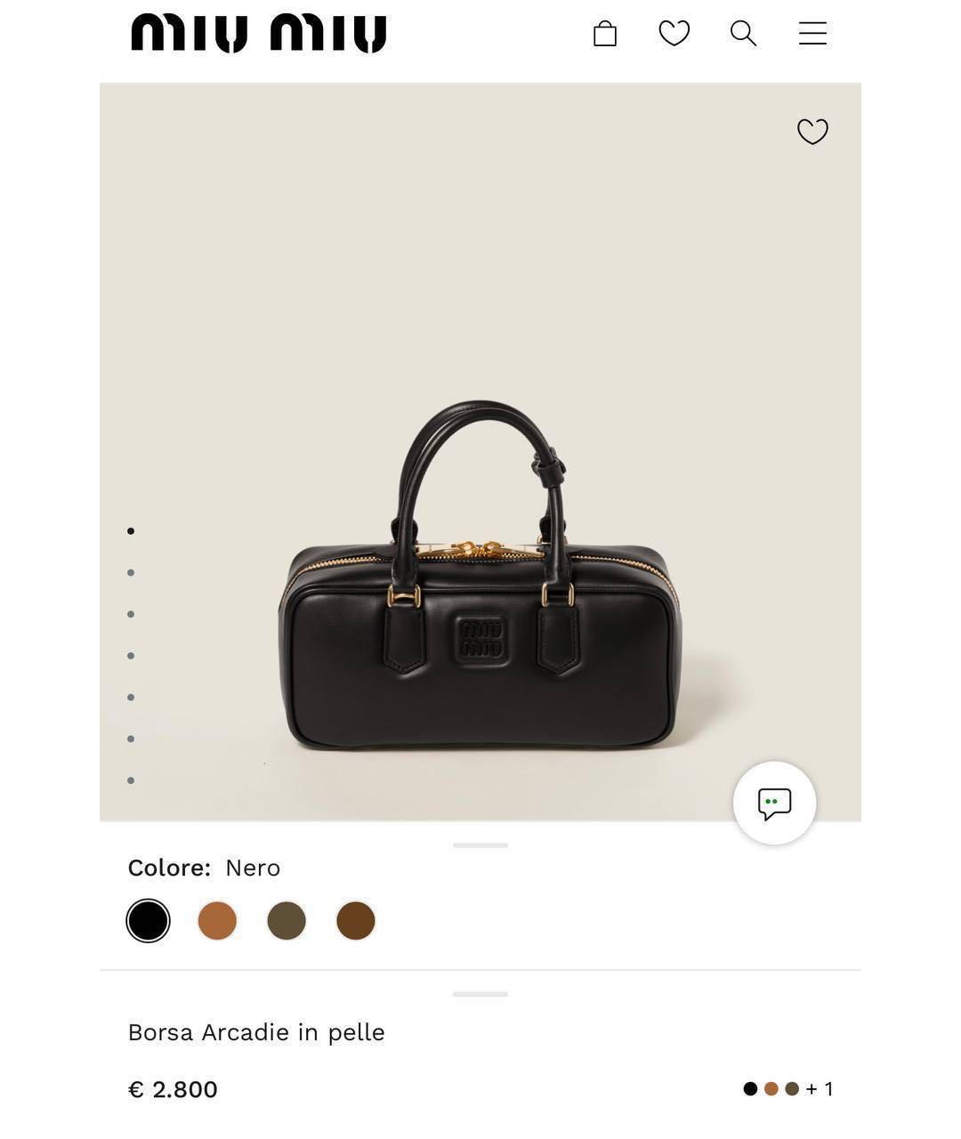 MIU MIU Черная кожаная сумка с короткими ручками, фото 4