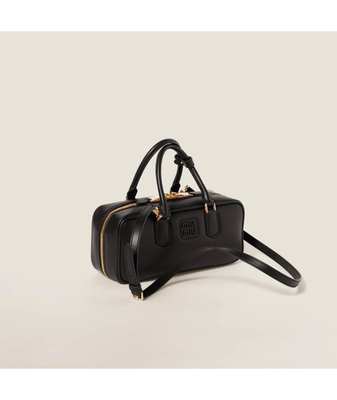 MIU MIU Черная кожаная сумка с короткими ручками, фото 5