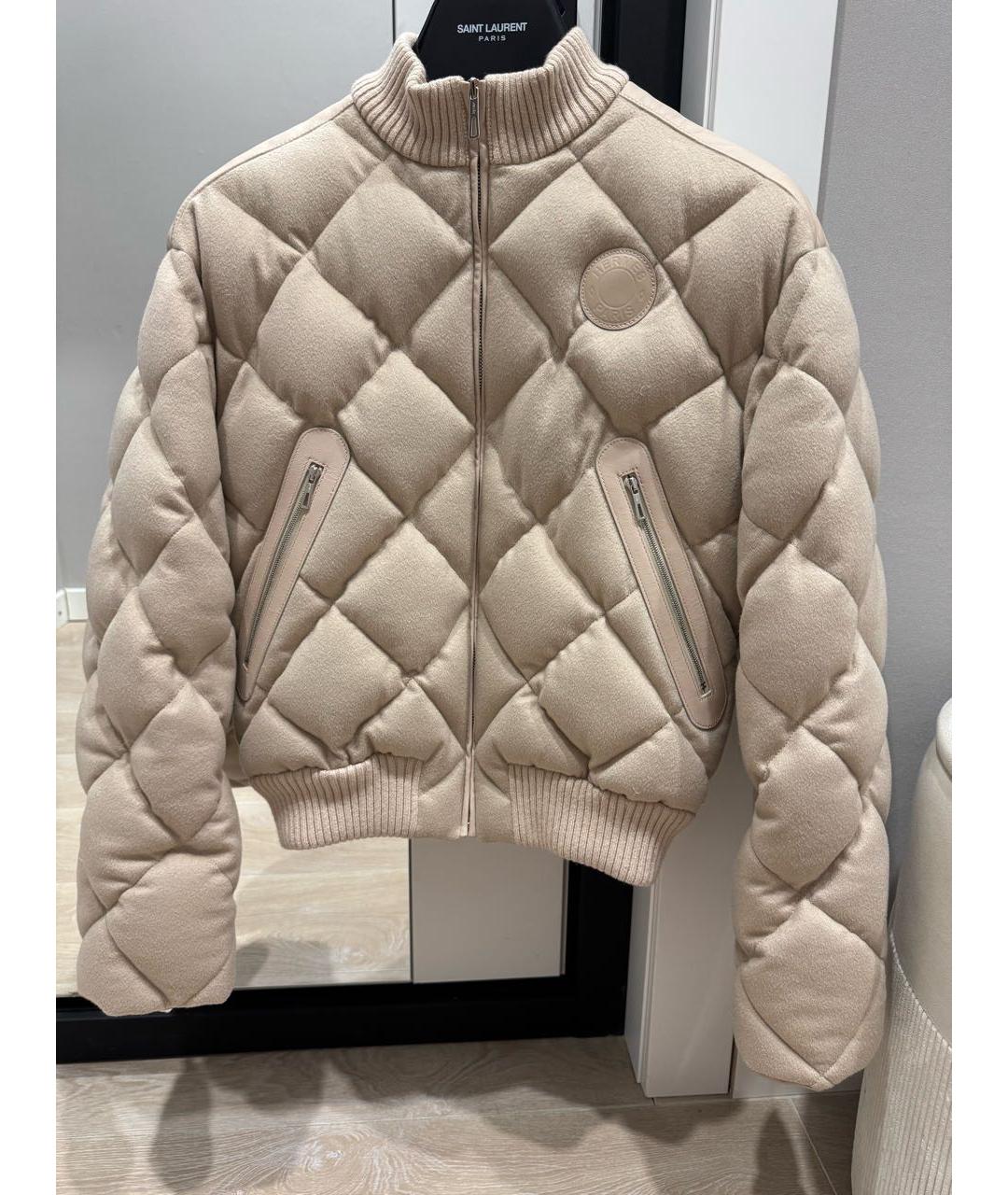 HERMES Бежевый кашемировый пуховик, фото 5