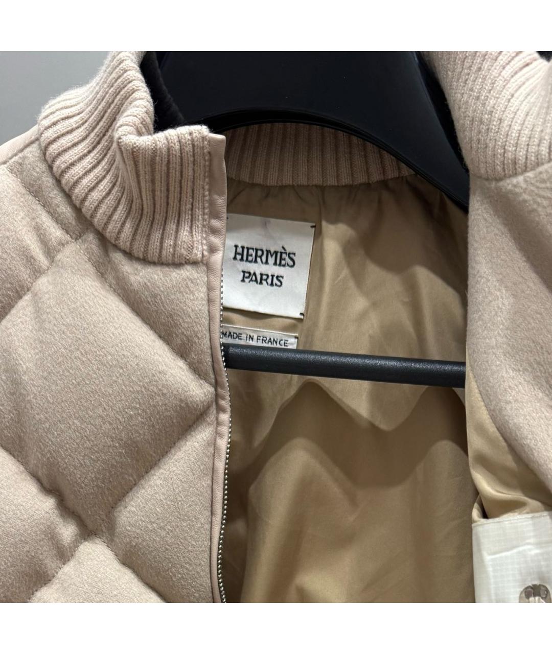 HERMES Бежевый кашемировый пуховик, фото 2