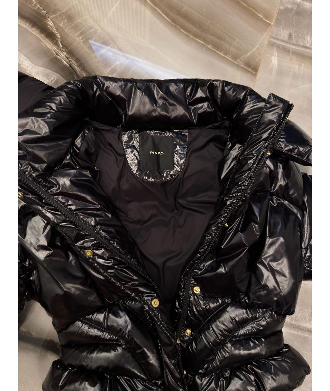 PINKO Черный полиамидовый пуховик, фото 4