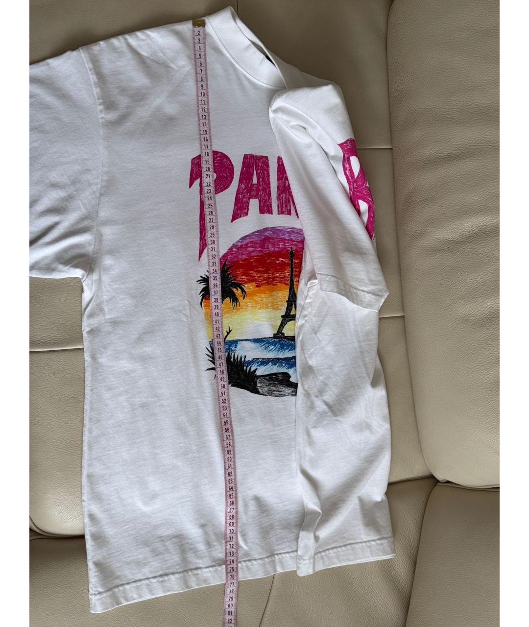 BALENCIAGA Белая хлопковая футболка, фото 8