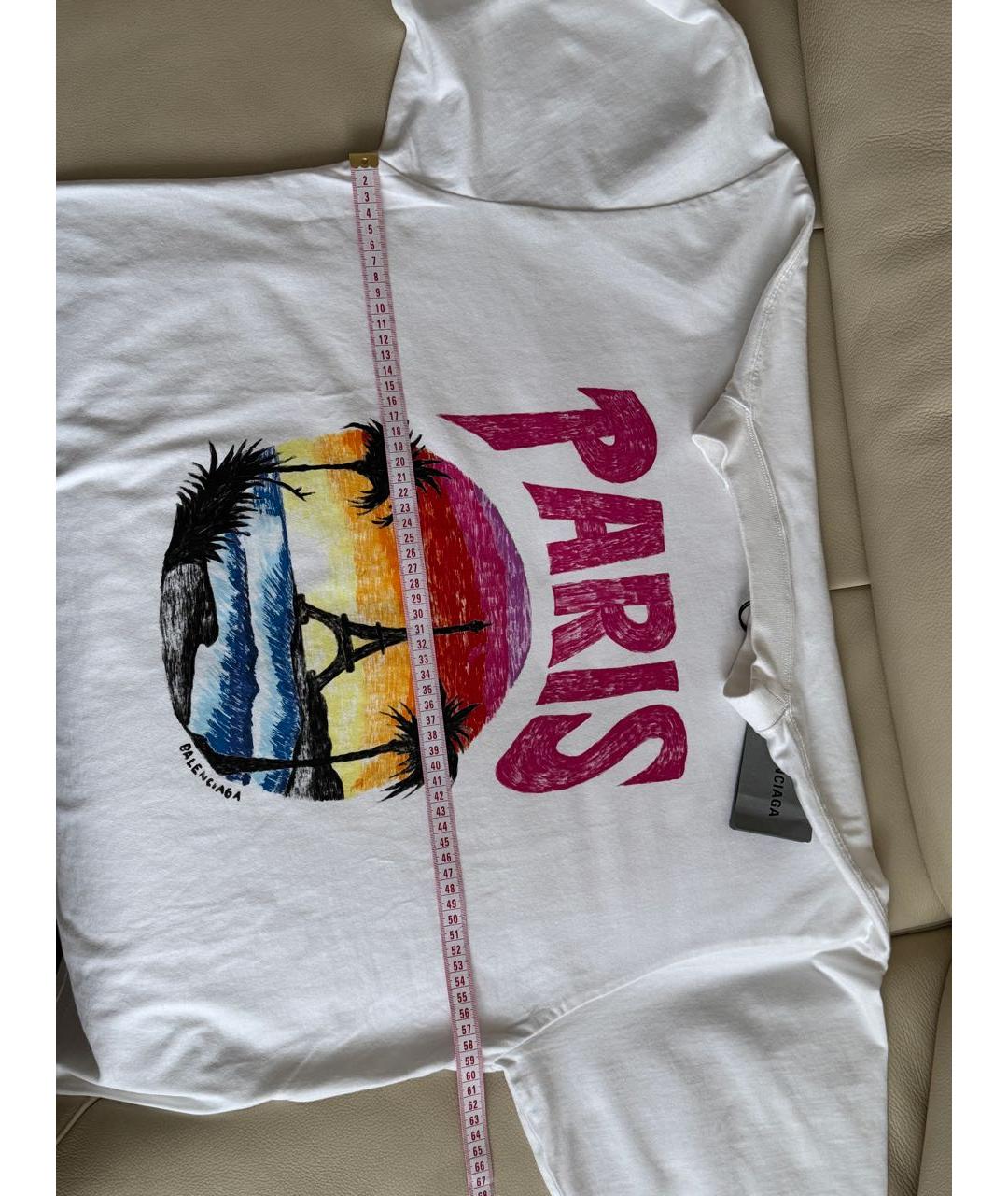 BALENCIAGA Белая хлопковая футболка, фото 7