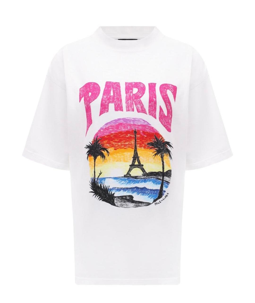 BALENCIAGA Белая хлопковая футболка, фото 1