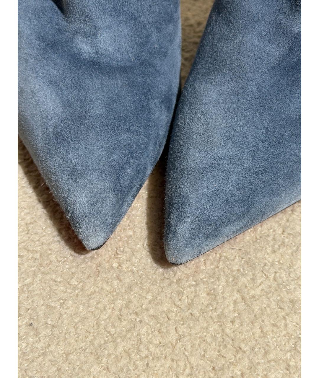 CHRISTIAN LOUBOUTIN Синие замшевые ботильоны, фото 7