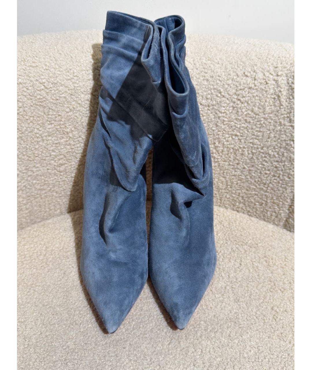 CHRISTIAN LOUBOUTIN Синие замшевые ботильоны, фото 2