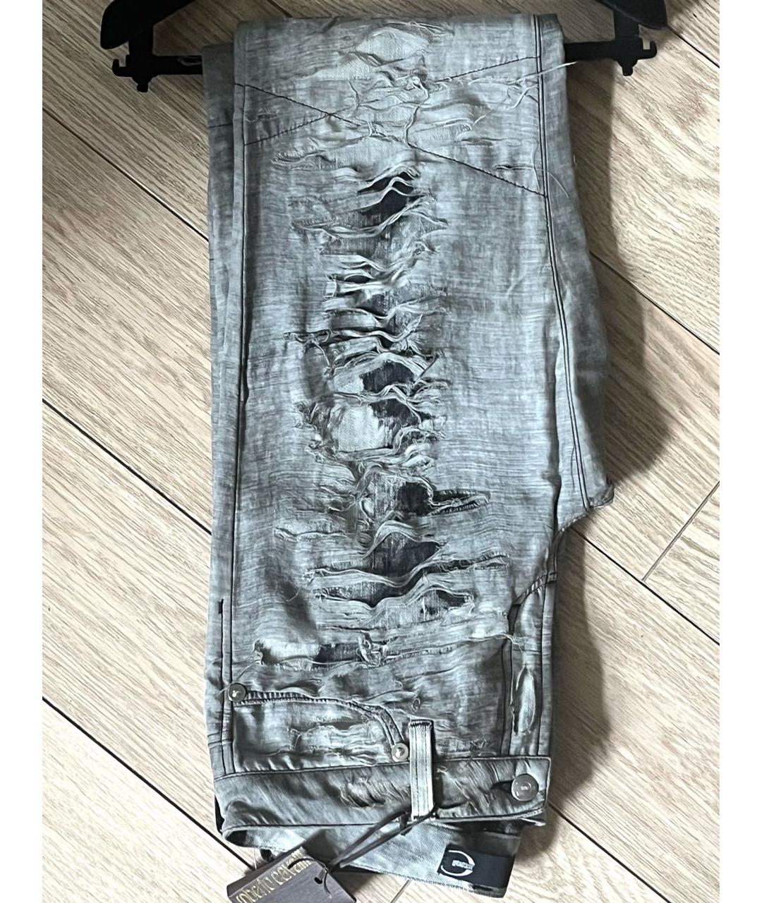 JUST CAVALLI Серые хлопковые прямые джинсы, фото 7