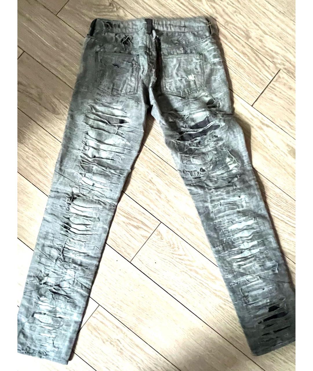 JUST CAVALLI Серые хлопковые прямые джинсы, фото 3