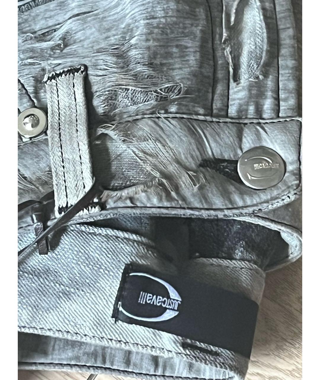 JUST CAVALLI Серые хлопковые прямые джинсы, фото 8