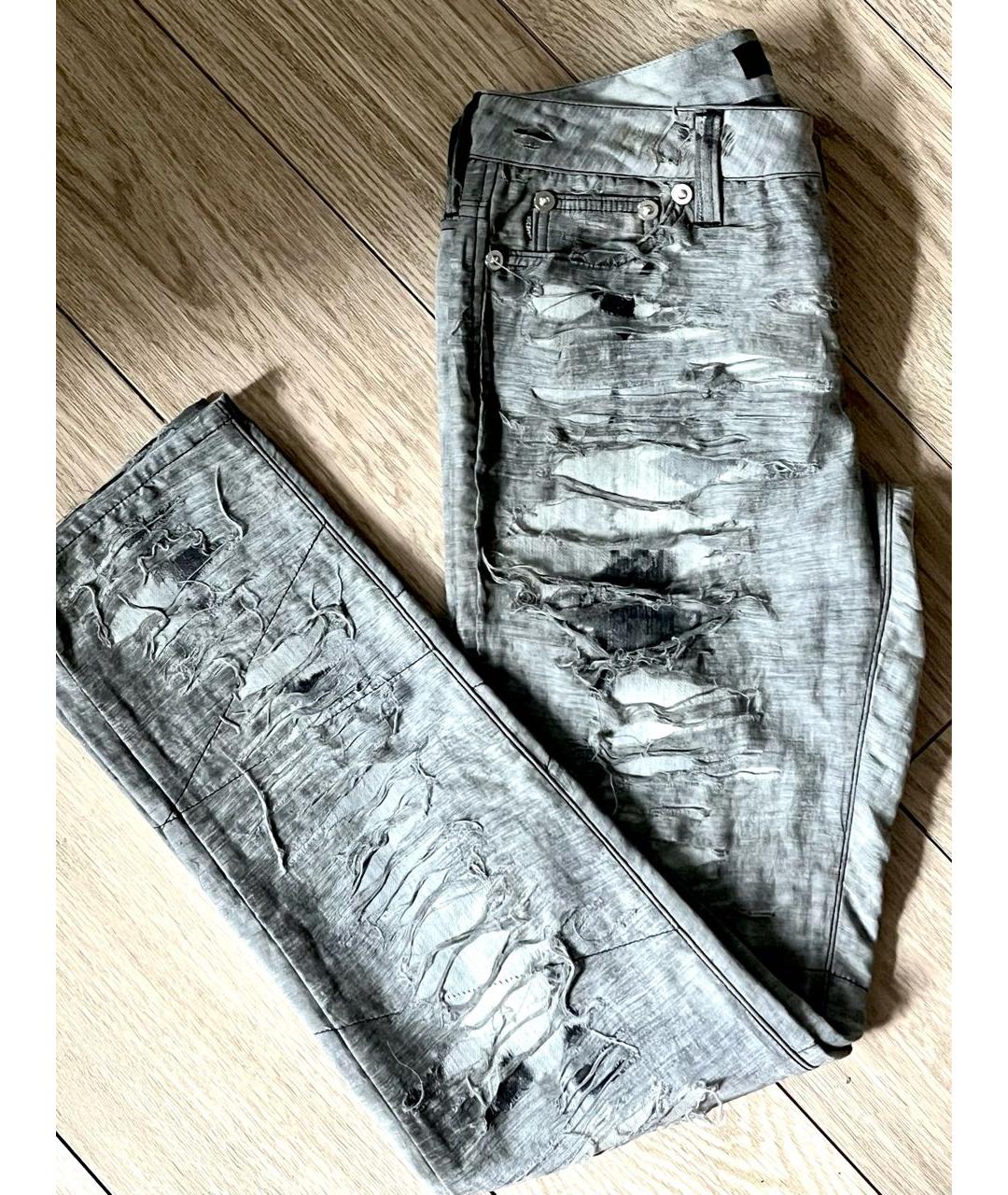 JUST CAVALLI Серые хлопковые прямые джинсы, фото 2