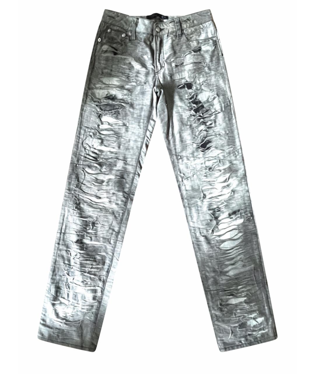 JUST CAVALLI Серые хлопковые прямые джинсы, фото 1