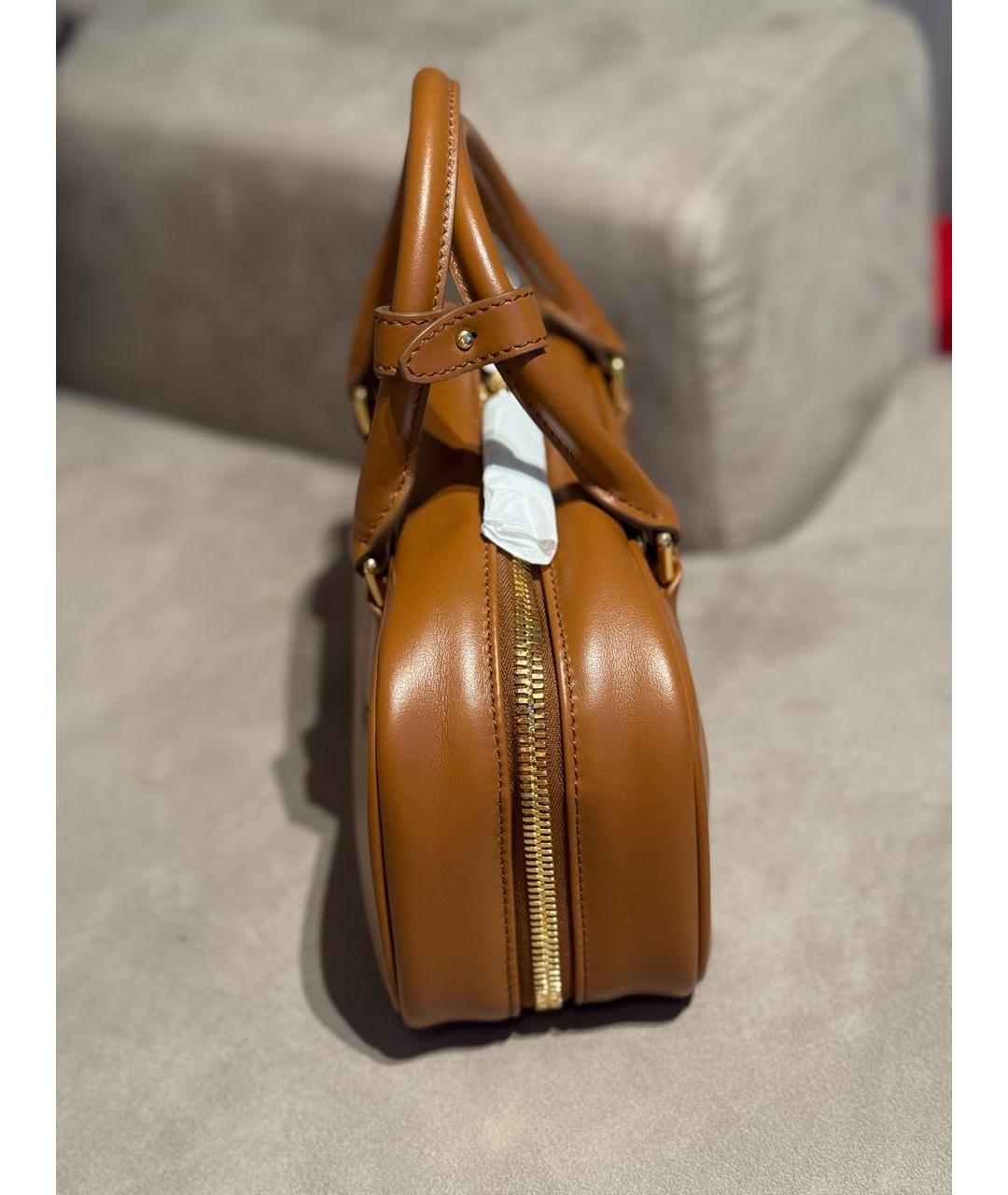 MIU MIU Коричневая кожаная сумка с короткими ручками, фото 7