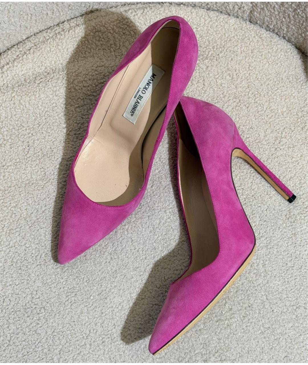 MANOLO BLAHNIK Розовые замшевые туфли, фото 5