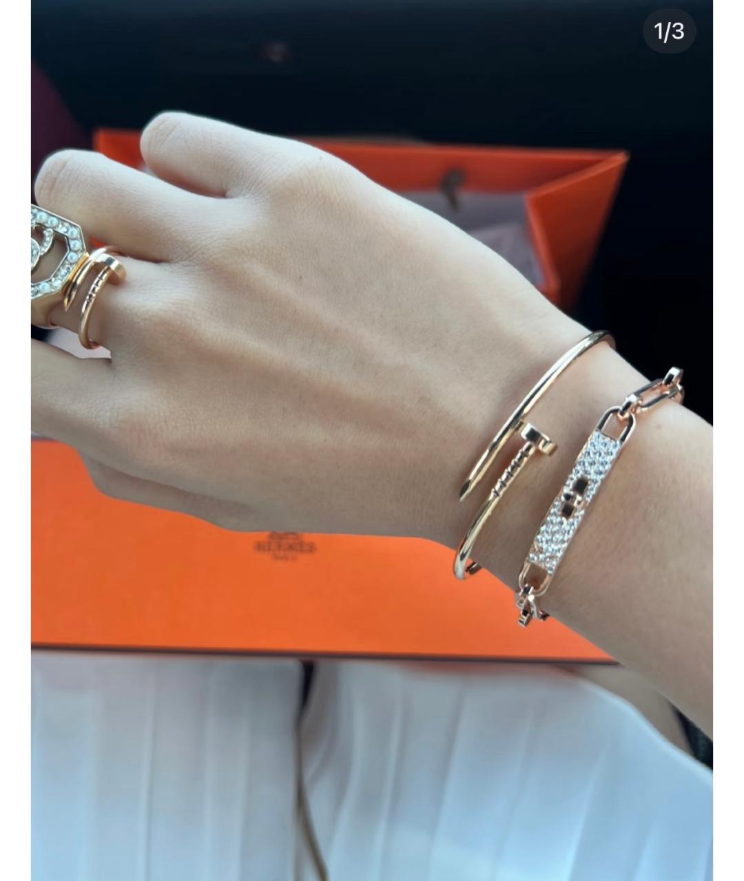 HERMES Золотой браслет из розового золота, фото 9