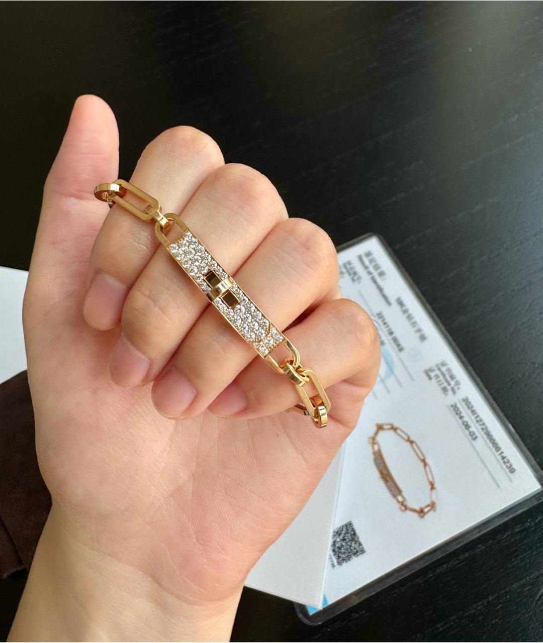 HERMES Золотой браслет из розового золота, фото 5