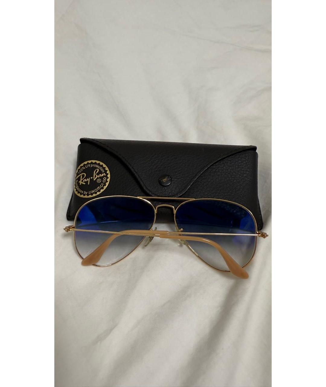 RAY BAN Голубые металлические солнцезащитные очки, фото 4