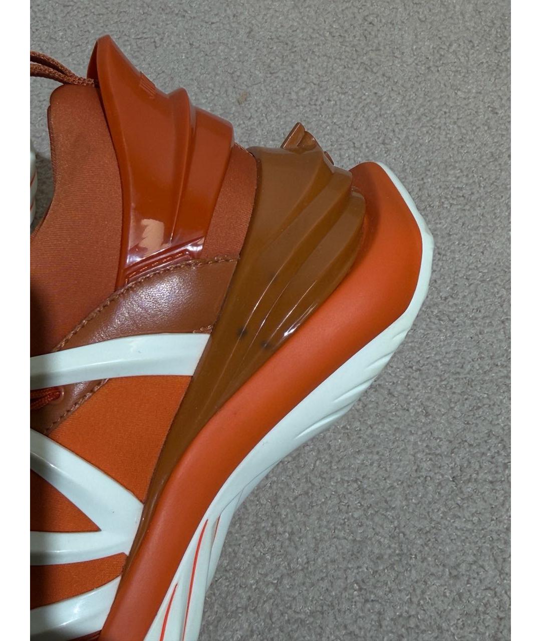 JIMMY CHOO Оранжевое текстильные кроссовки, фото 7