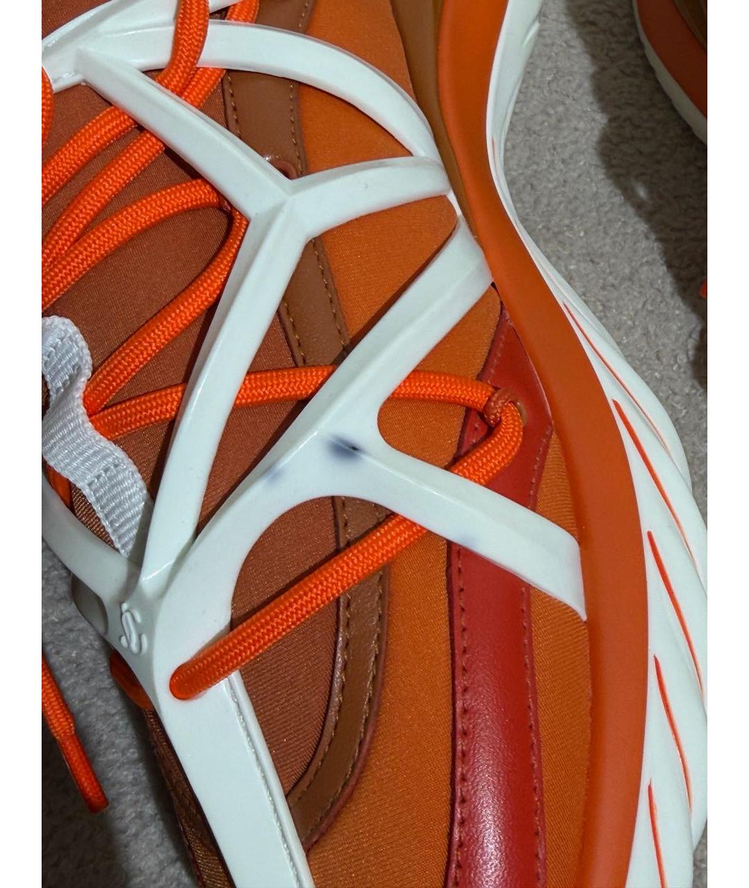 JIMMY CHOO Оранжевое текстильные кроссовки, фото 8