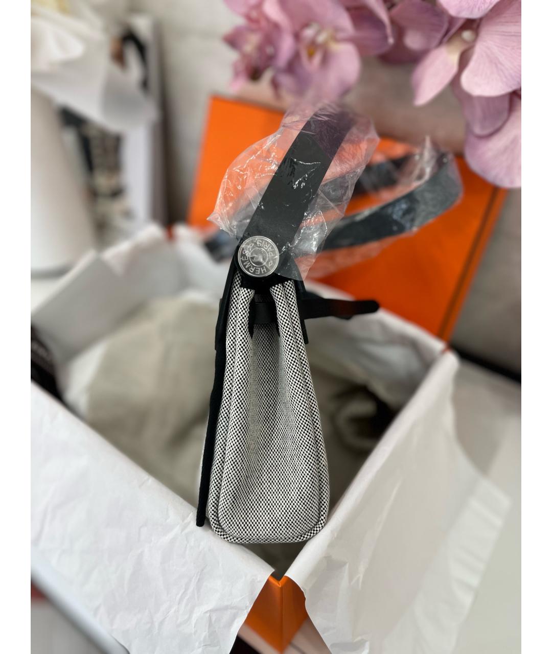 HERMES Черная кожаная сумка через плечо, фото 3