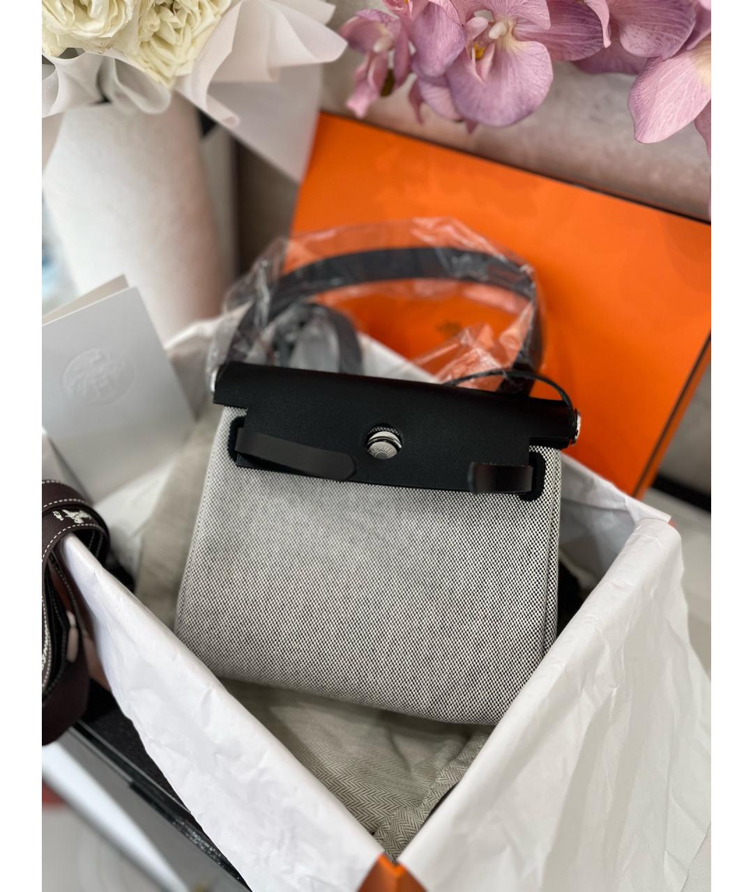 HERMES Черная кожаная сумка через плечо, фото 7