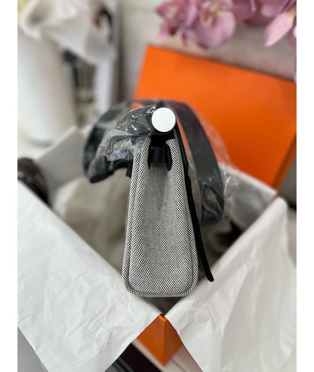 HERMES Черная кожаная сумка через плечо, фото 4