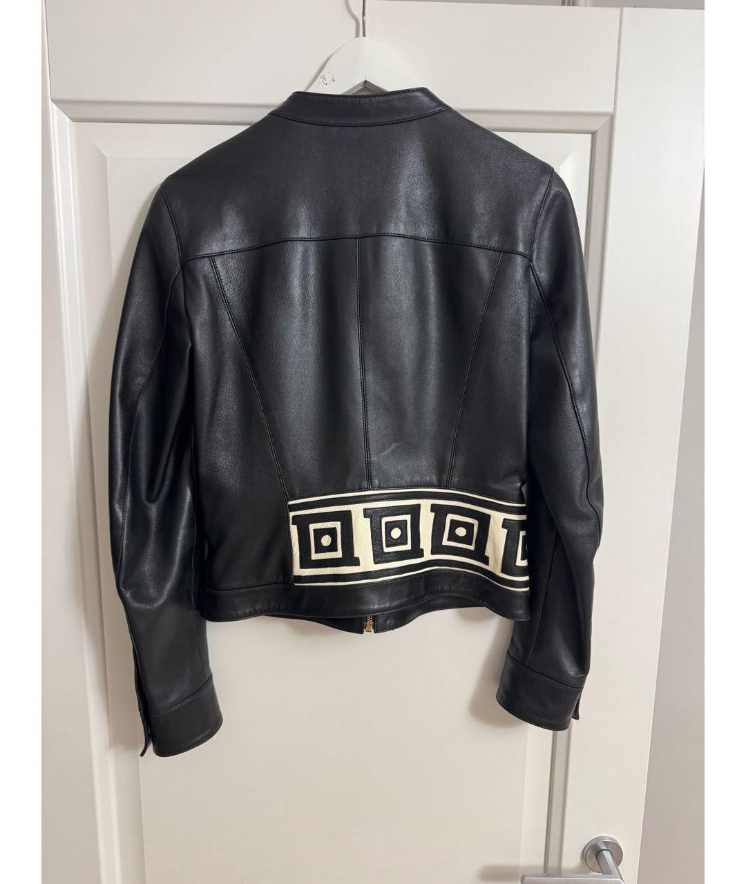 VERSACE COLLECTION Черная кожаная куртка, фото 2