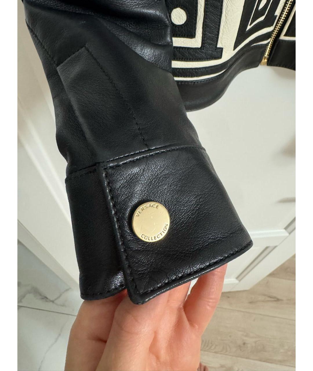 VERSACE COLLECTION Черная кожаная куртка, фото 5