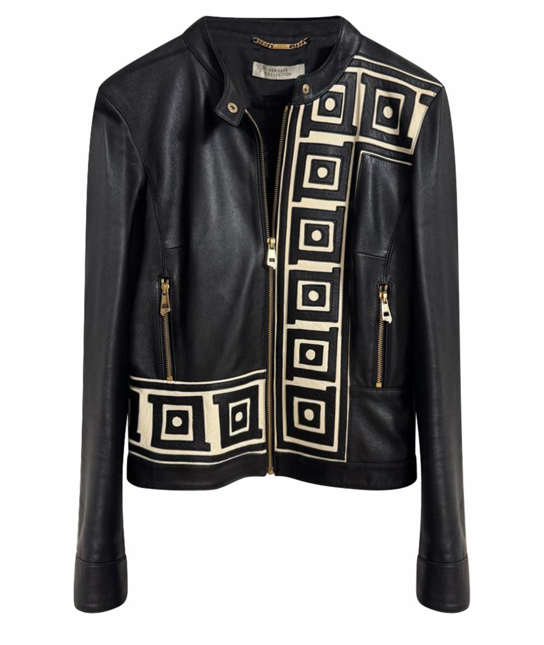 VERSACE COLLECTION Черная кожаная куртка, фото 1