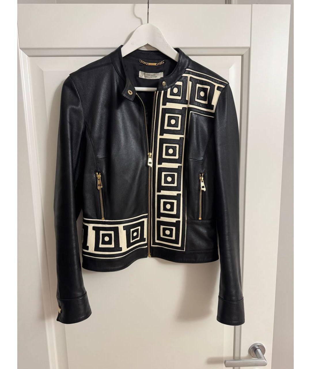VERSACE COLLECTION Черная кожаная куртка, фото 8