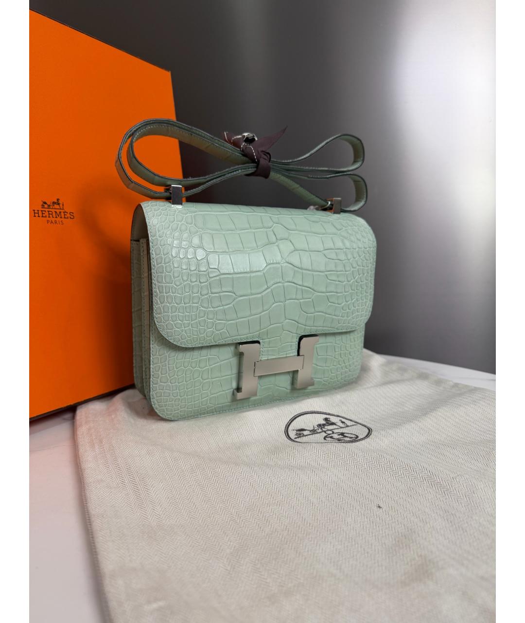 HERMES Зеленая кожаная сумка через плечо, фото 2