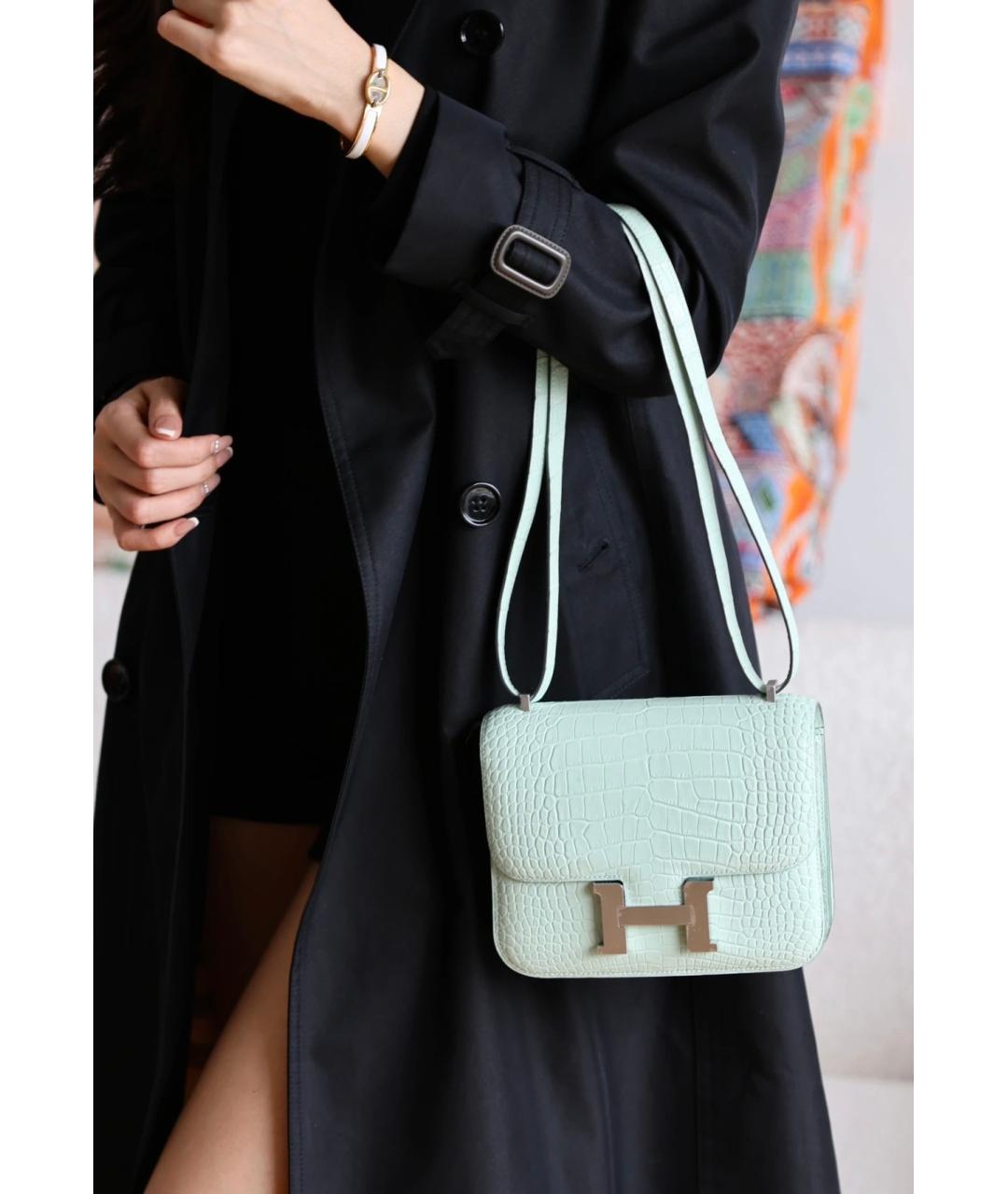 HERMES Зеленая кожаная сумка через плечо, фото 4