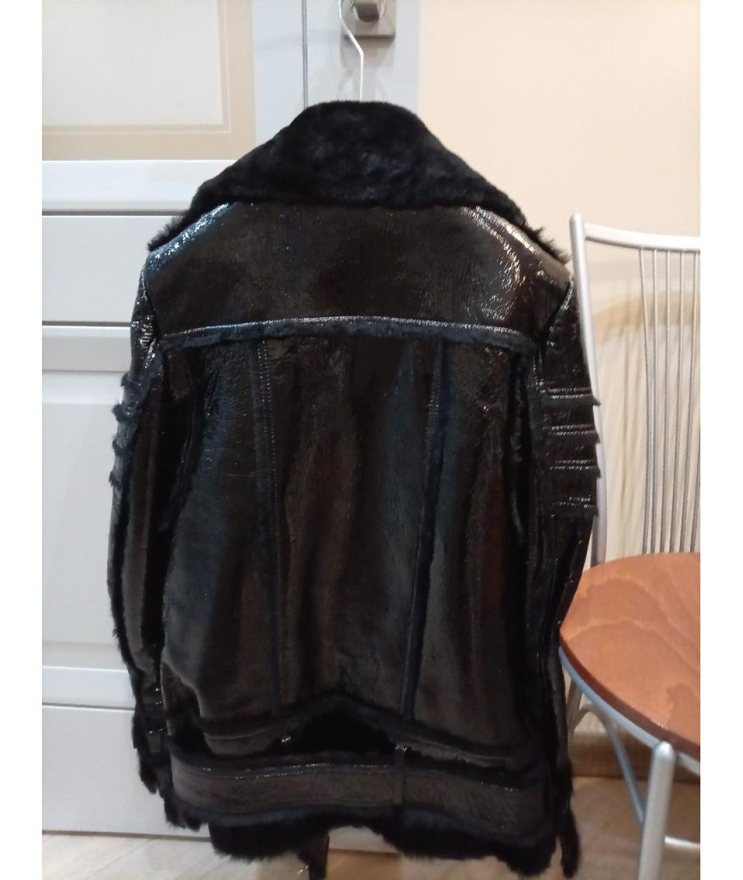 BALMAIN Черная креповая дубленка, фото 2