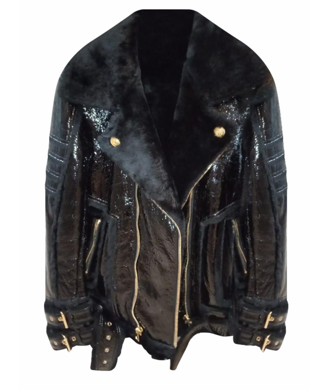 BALMAIN Черная креповая дубленка, фото 1