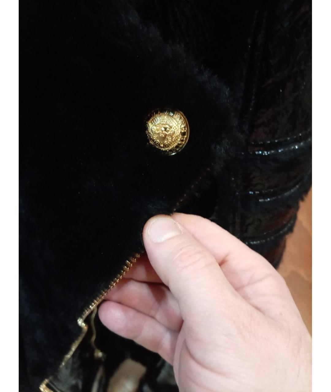 BALMAIN Черная креповая дубленка, фото 3