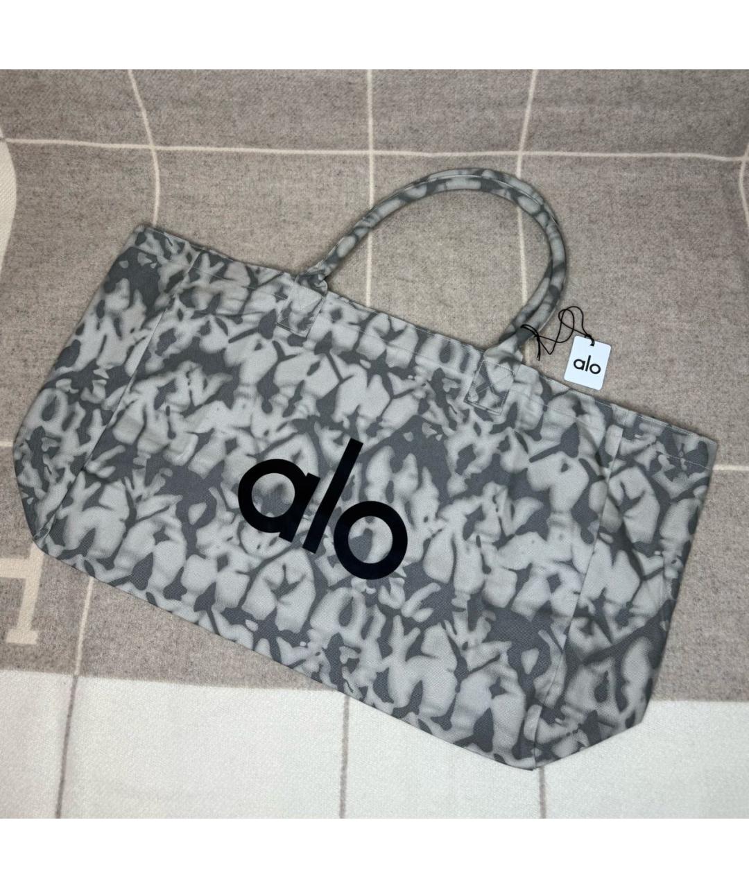 ALO YOGA Серая хлопковая дорожная/спортивная сумка, фото 2