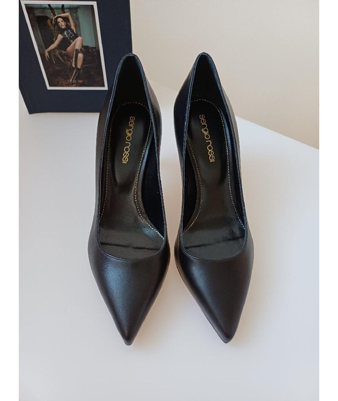 SERGIO ROSSI Черные кожаные туфли, фото 7