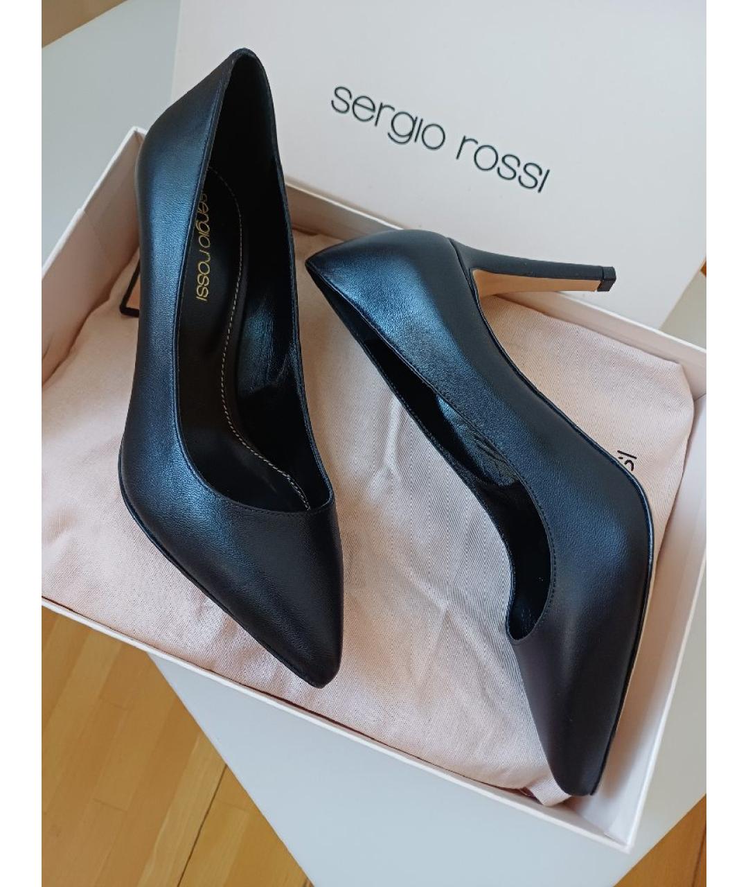 SERGIO ROSSI Черные кожаные туфли, фото 3