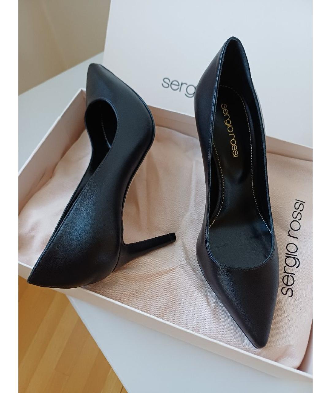 SERGIO ROSSI Черные кожаные туфли, фото 4